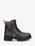 Bottines sanglées en simili et suédine - Anthracite - 1