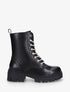 Bottines montantes à lacets strassés - Noir - 1