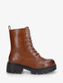 Bottines montantes à lacets strassés - Camel - 5