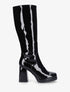 Bottes unies vernies à talon - Noir - 1