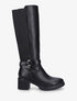 Bottes unies élastiquées sanglées - Noir - 1