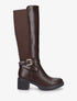 Bottes unies élastiquées sanglées - Marron - 1