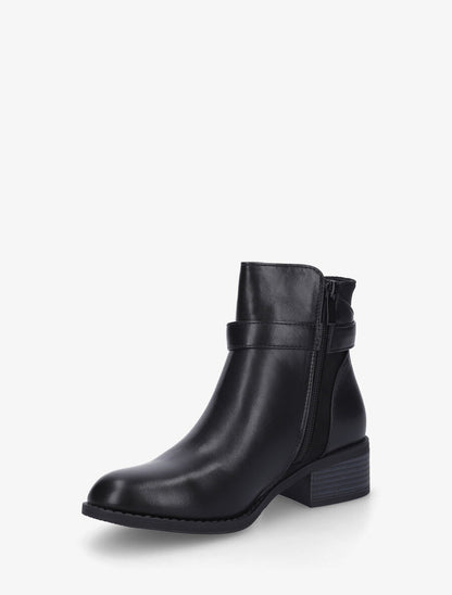 Bottines unies bi-matière - Noir - 3