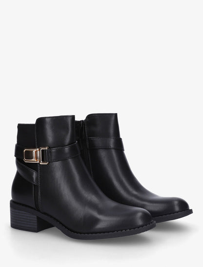 Bottines unies bi-matière - Noir - 4