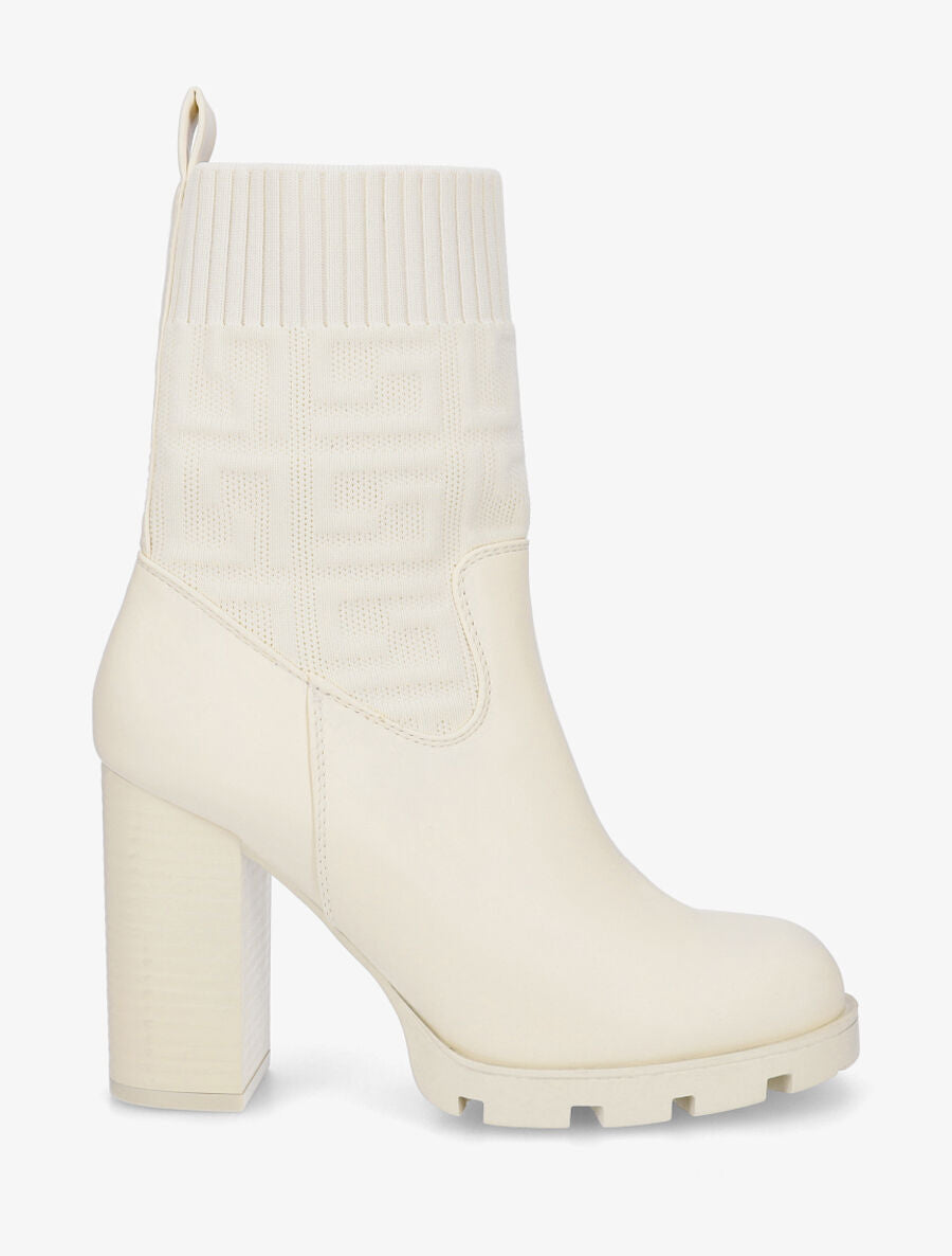 Bottines chaussettes imprimé grec - Beige - 1