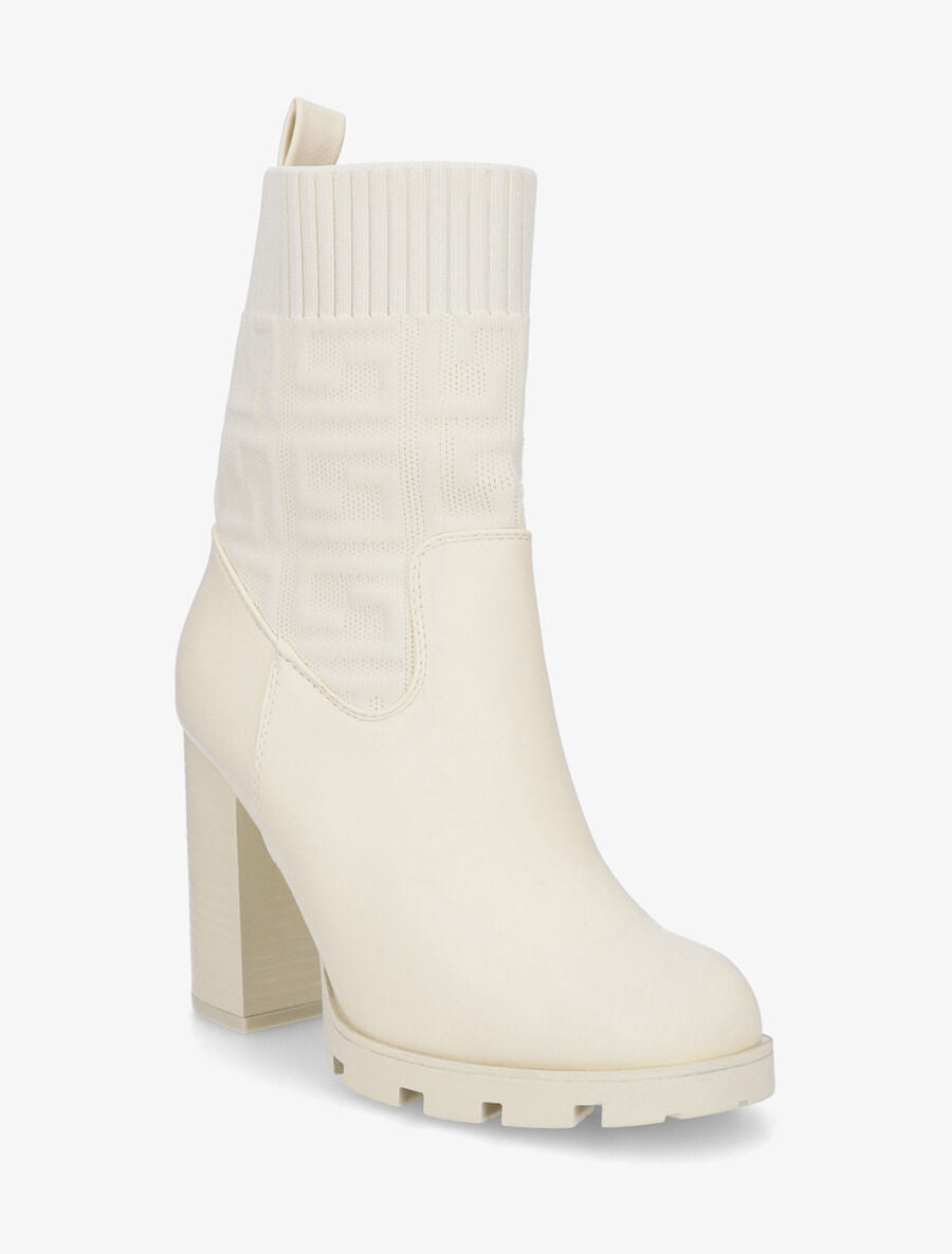 Bottines chaussettes imprimé grec - Beige - 2