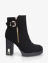 Bottines sanglées à empiècement métal au talon - Noir - 1