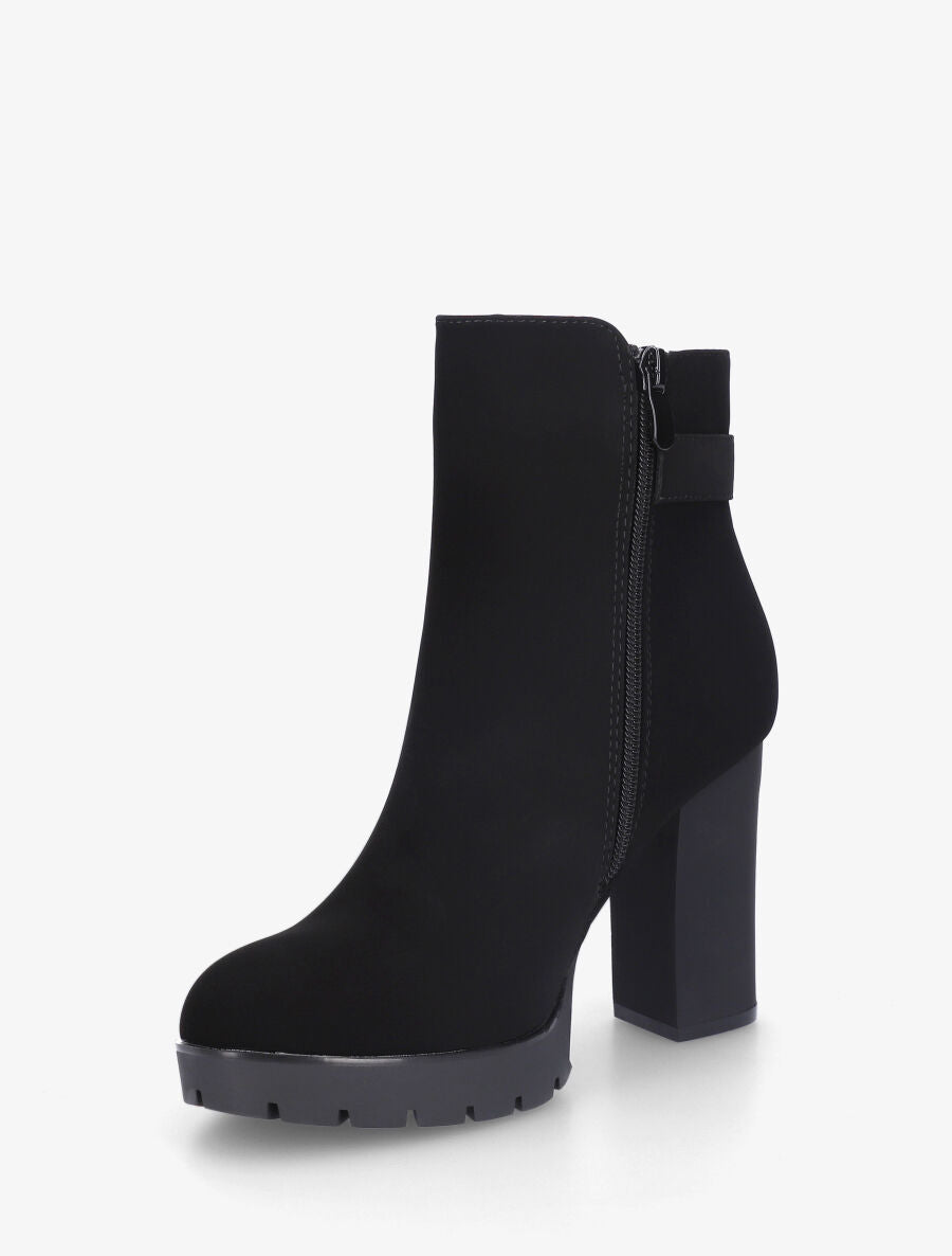 Bottines sanglées à empiècement métal au talon - Noir - 3