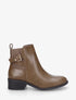 Bottines unies à cheville élastiquée et sanglée - Taupe - 1