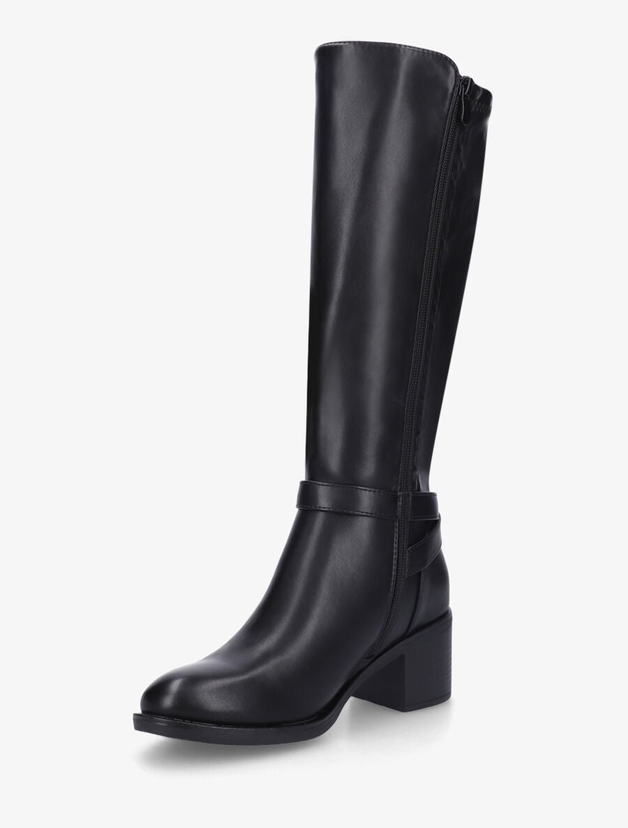 Bottes unies à contrefort stretch - Noir - 3