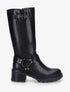 Bottes unies en simili à talon - Noir - 5
