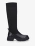 Bottes unies style chaussettes - Noir - 1