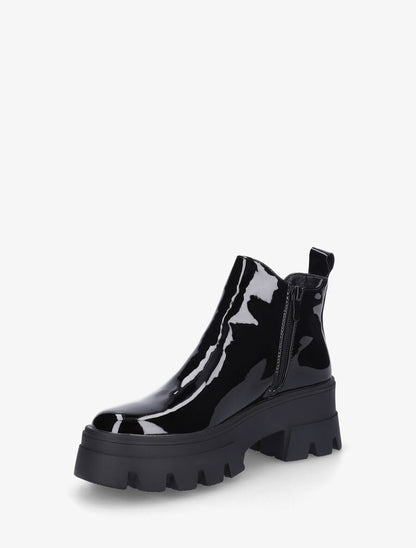 Chelsea boots vernies à semelle crantée - Noir - 3