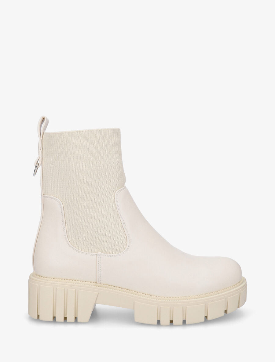 Bottines unies style chaussettes - Beige - 5