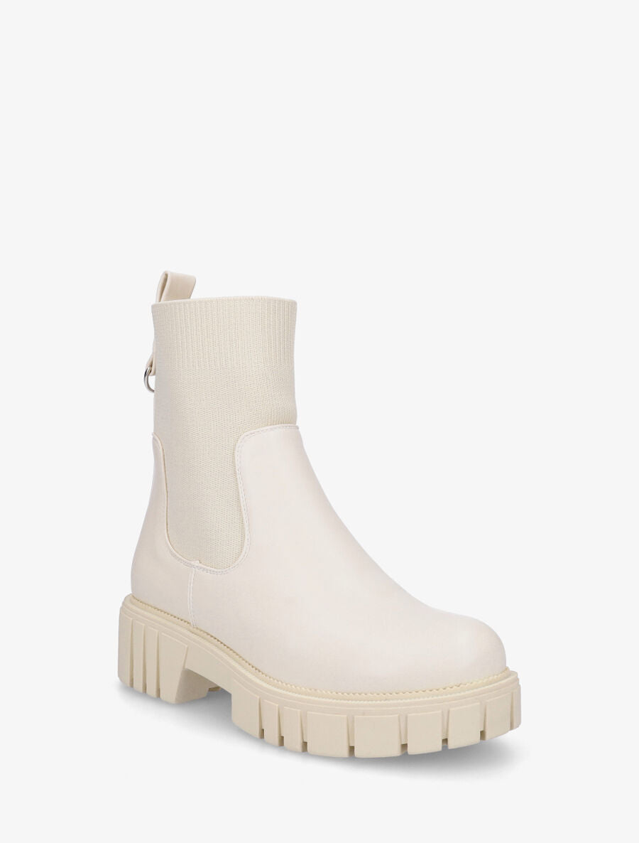 Bottines unies style chaussettes - Beige - 2