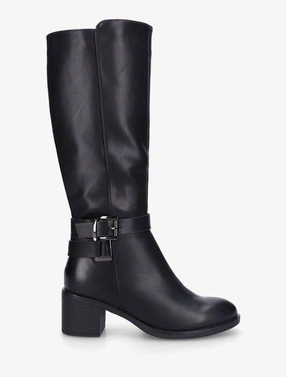 Bottes en simili sanglées à talon - Noir - 1