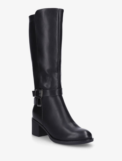 Bottes en simili sanglées à talon - Noir - 2