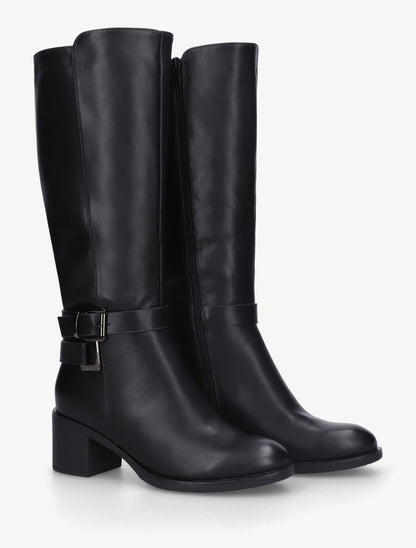 Bottes en simili sanglées à talon - Noir - 4