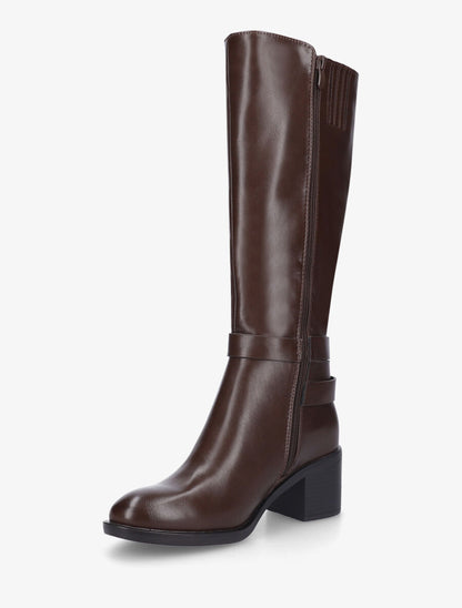 Bottes en simili sanglées à talon - Marron - 3