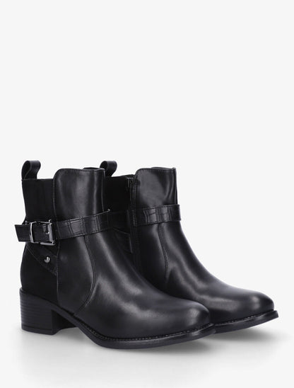Bottines bi-matière à détail croco - Noir - 4