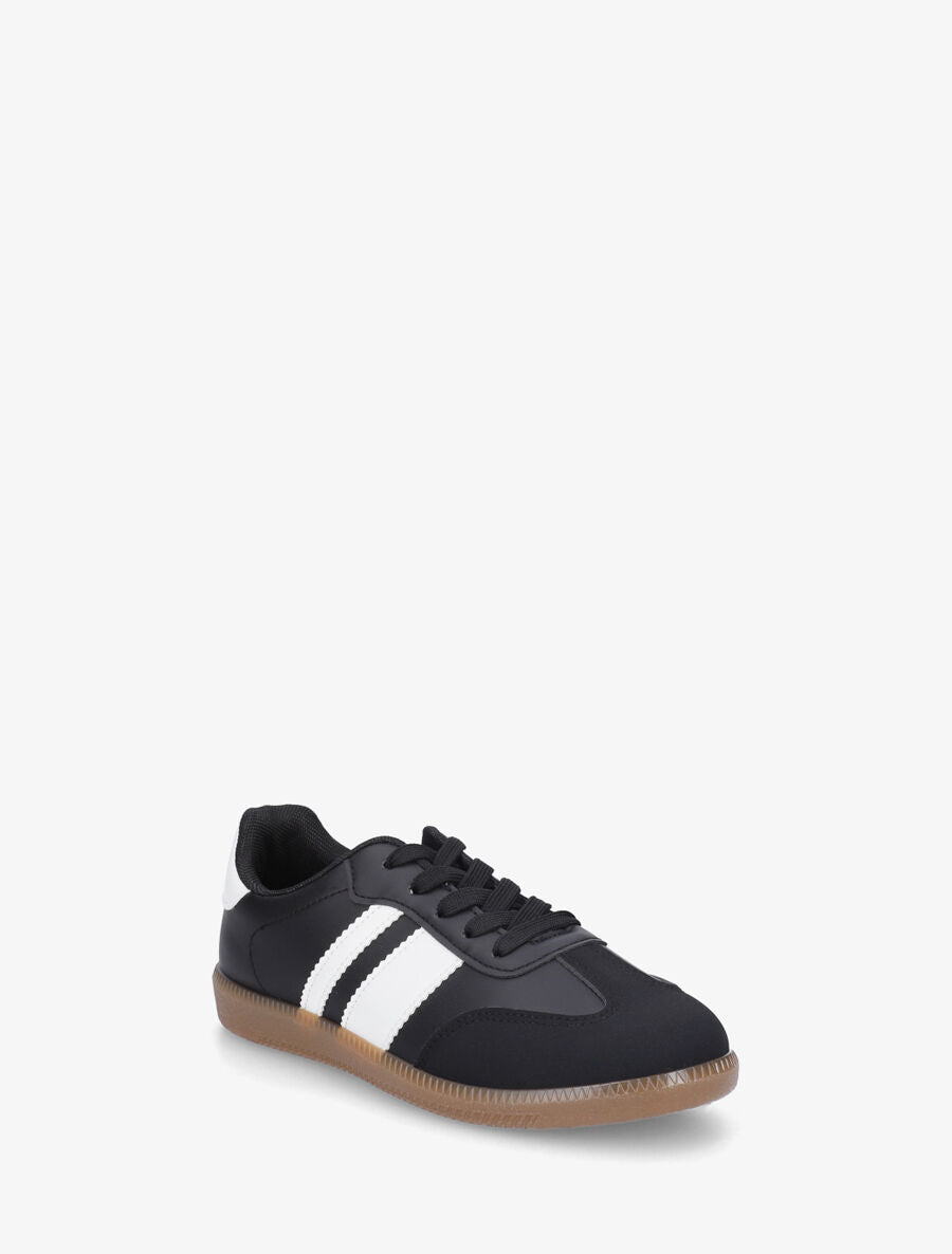 Sneakers en simili bi-matière - Noir - 2