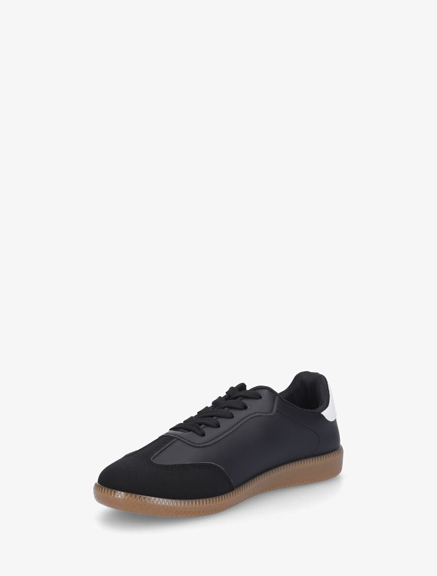 Sneakers en simili bi-matière - Noir - 3