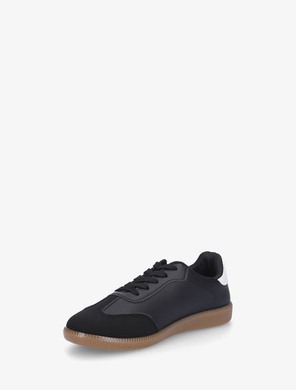 Sneakers en simili bi-matière - Noir - 3