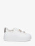 Sneakers à contrefort contrastant et bijoux strassés - Or - 5