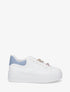 Sneakers à contrefort contrastant et bijoux strassés - Bleu - 1