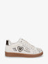 Sneakers en simili à flocage et empiècement coeur - Beige - 1
