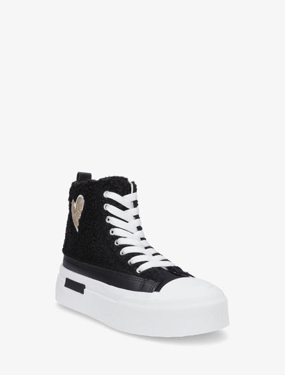 Sneakers montantes molletonnées - Noir - 2