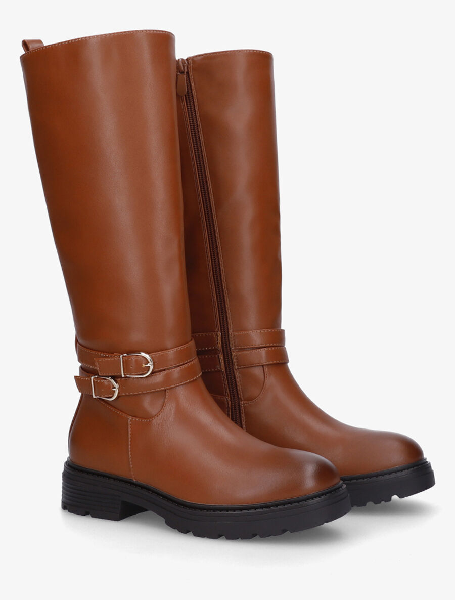 Bottes unies en simili - Camel - 4