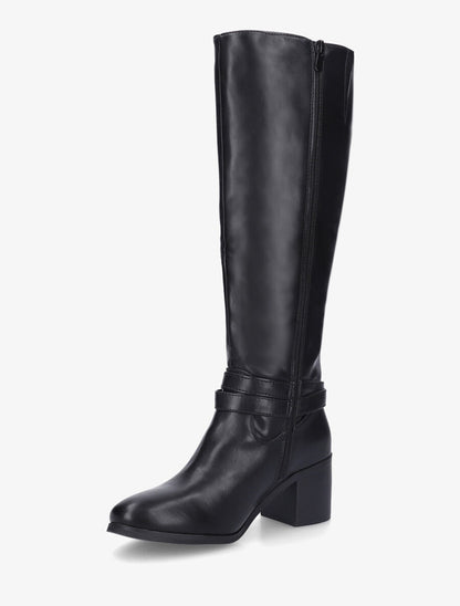 Bottes en simili sanglées à talon - Noir - 3