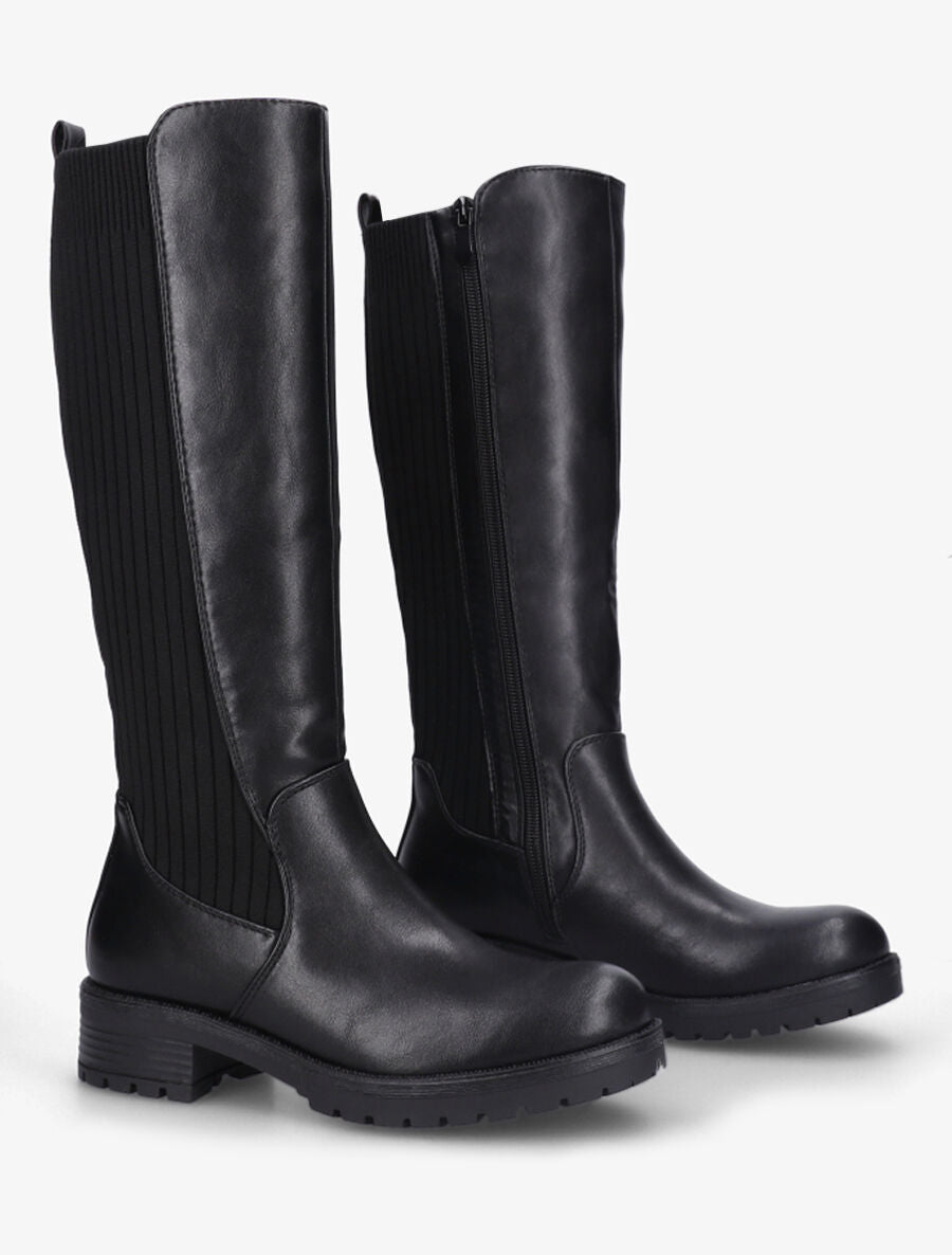 Bottes unies bi-matière - Noir - 4