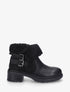 Bottines revers molletonné en simili et suédine - Noir - 5