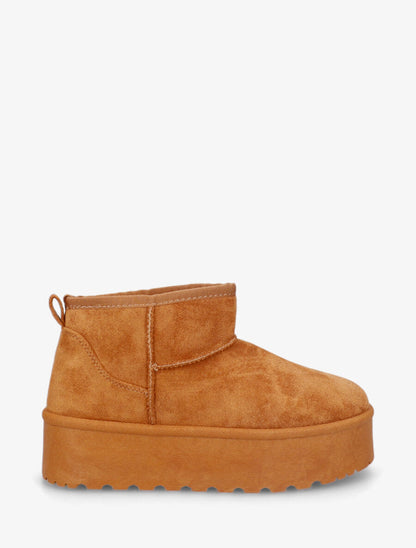 Low boots fourrées en suédine - Camel - 5