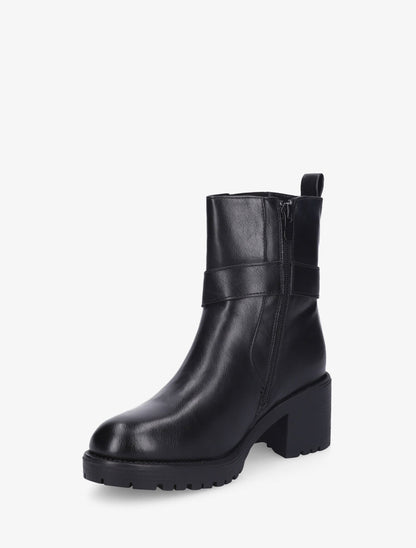 Bottines montantes élastiquées en simili - Noir - 3