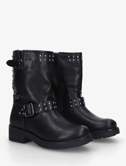 Bottines en simili cloutées - Noir - 4
