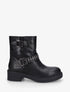 Bottines en simili à sangles cloutées - Noir - 1