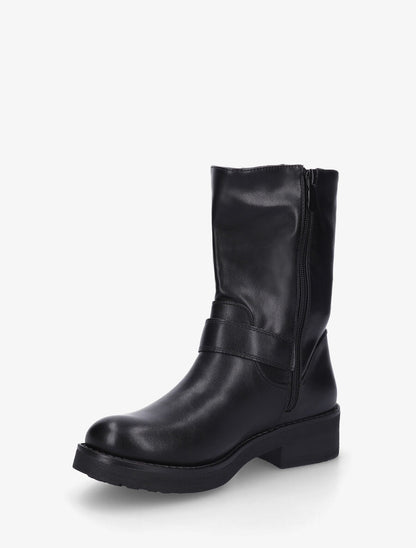 Bottines en simili à triple sangles - Noir - 3
