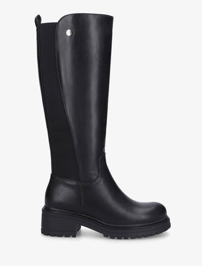 Bottes élastiquées en simili - Noir - 5