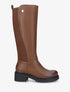 Bottes élastiquées en simili - Camel - 1