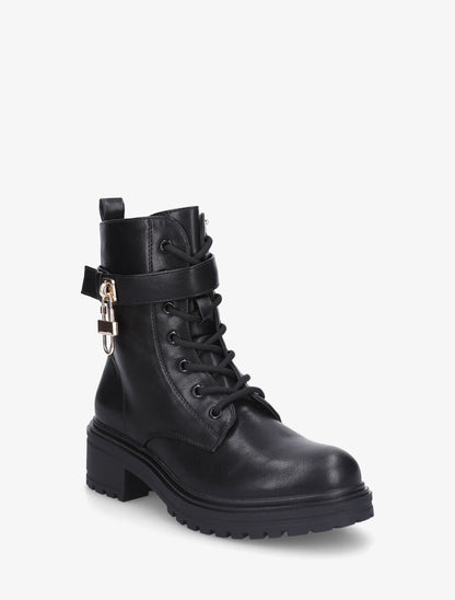 Bottines montantes à empiècement cadenas - Noir - 2
