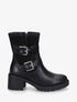 Bottines bimatière sanglées - Noir - 1
