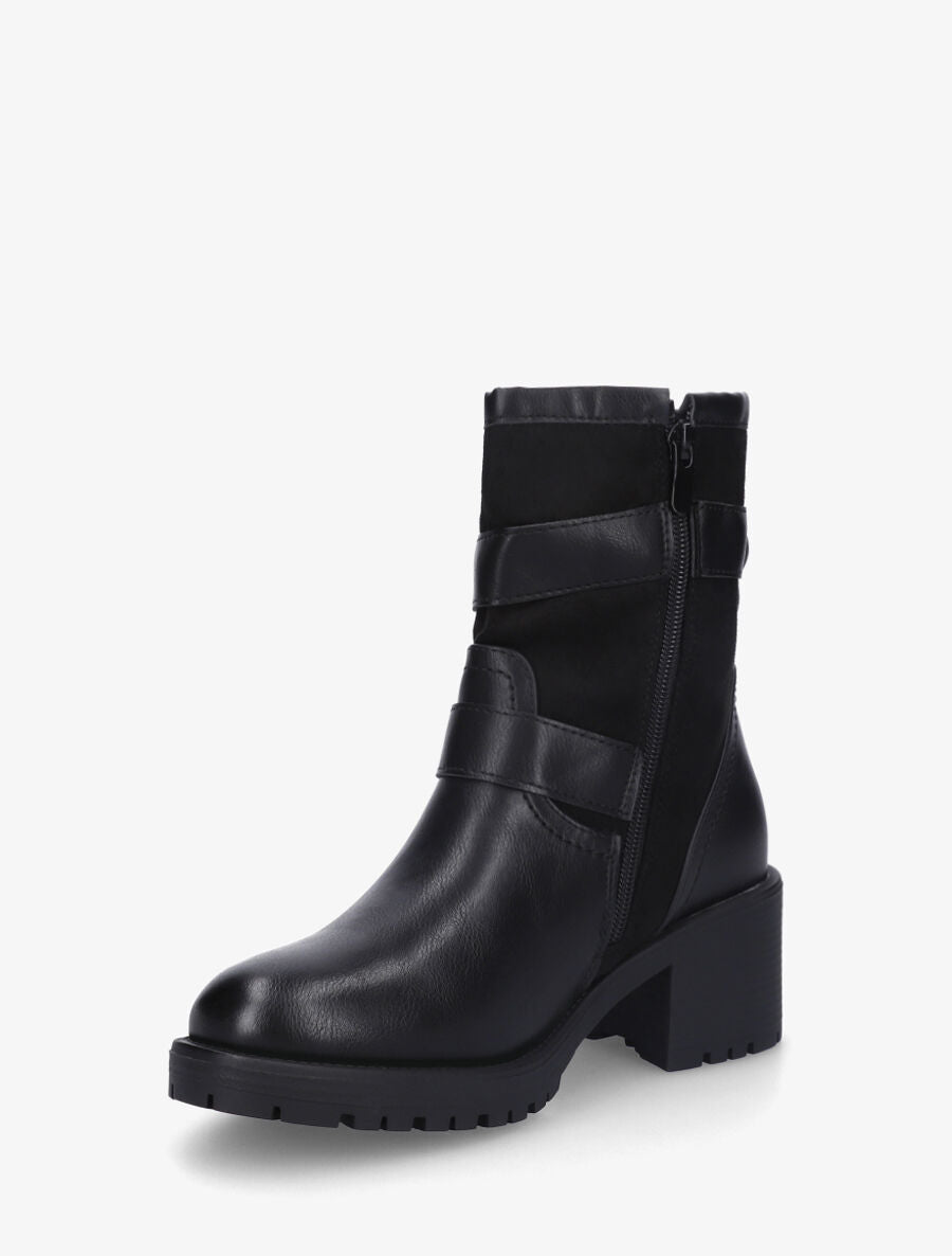 Bottines bimatière sanglées - Noir - 3