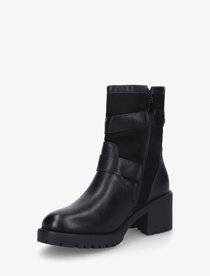 Bottines bimatière sanglées - Noir - 3