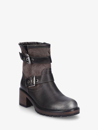 Bottines bimatière sanglées - Bronze - 2