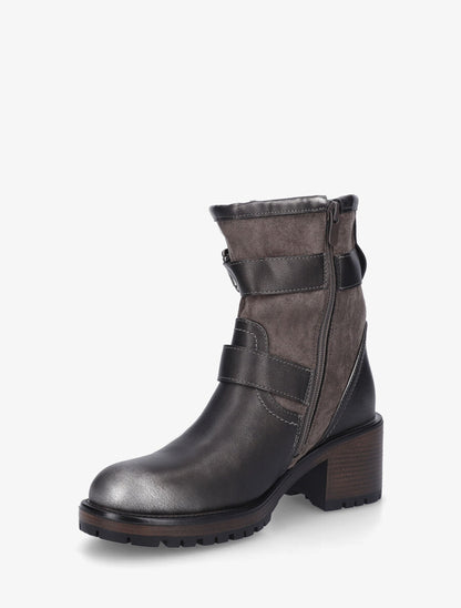 Bottines bimatière sanglées - Bronze - 3