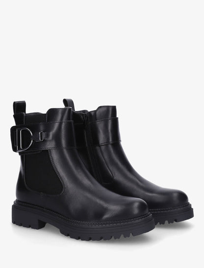 Bottines élastiquées en simili - Noir - 4