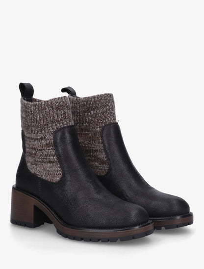 Bottines style chaussettes nacrées - Noir - 4